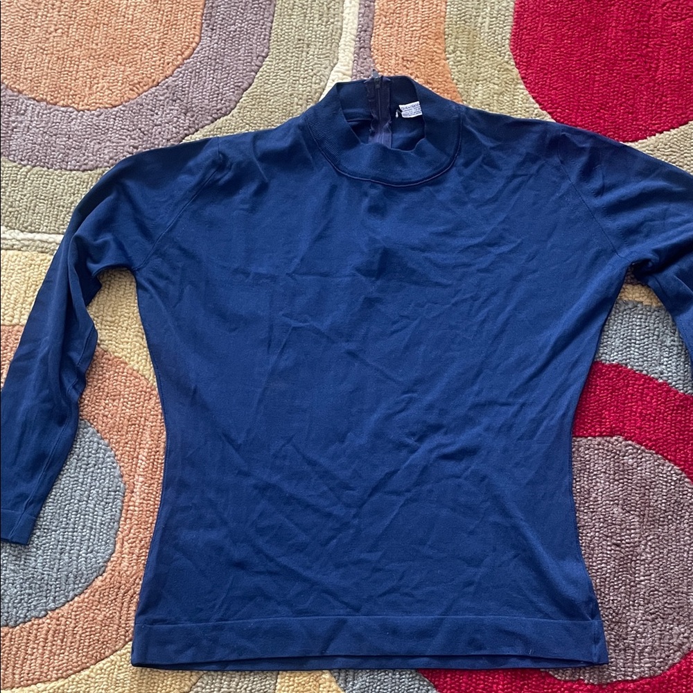 Vintage 1960’s Danskin Dark Blue Fashion Top, Sz 34